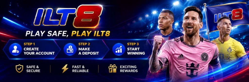 ILT8 — Play Safe, Play ILT8. Step 1: Create account. Step 2: Make a deposit. Step 3: Start winning.